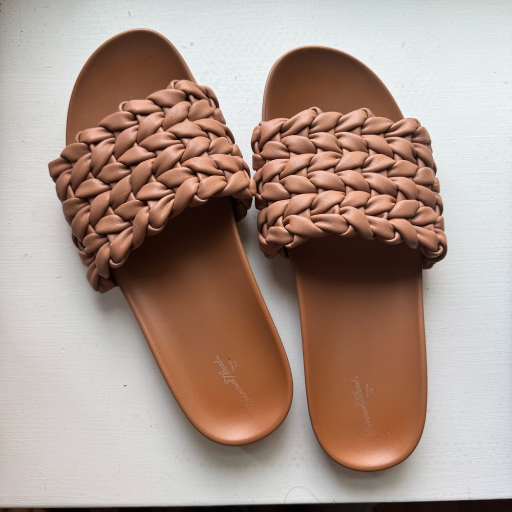 Women's woven Target Universal Thread Tan Slide Sandals